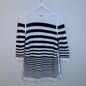 Talbots Black and White Stipe Long Sleeve